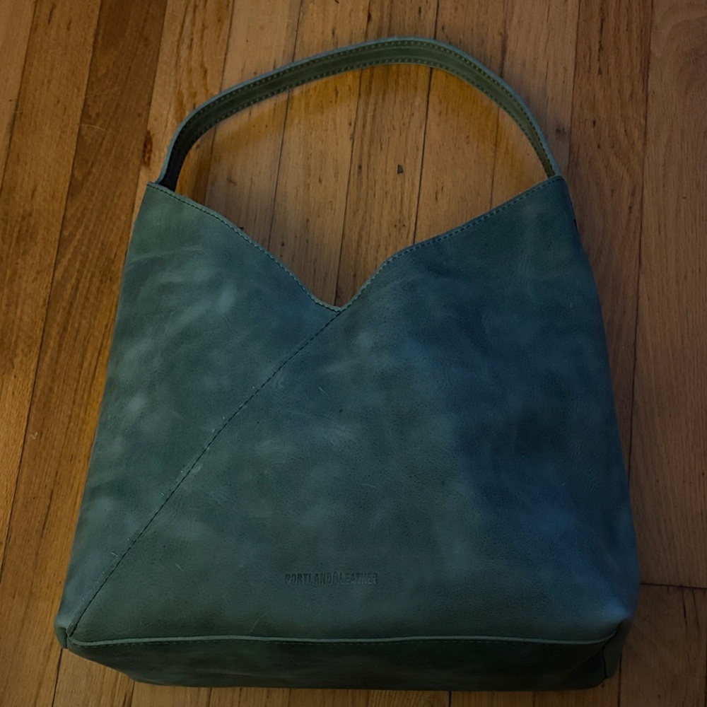 Green Leather Tote Bag